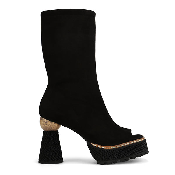 ANABELLE ANKLE BLACK BOOTS