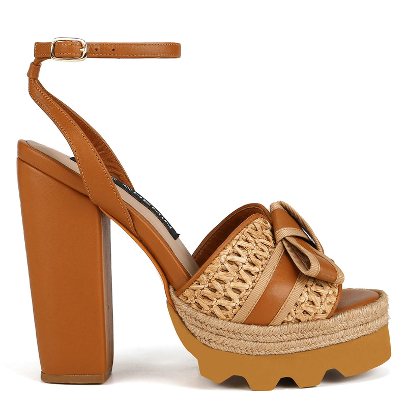 CHIC NOEUD SANDALS CAMEL